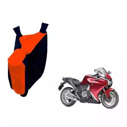 Auto Pearl Waterproof Two Wheeler Cover For Honda VFR 1200F (Orange & Blue)-image-80