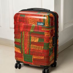 ZOUK Indus Lattice Red Amorah Trolley Bag Cabin-15