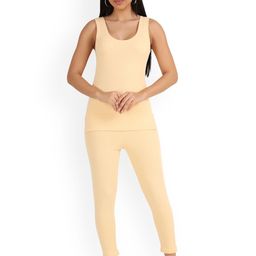 SELFCARE Women Cotton Round NeckSleeveless Thermal set-picture-4