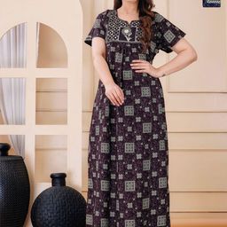 MAYA PRINT Printed Maxi Nightdress-picture-48