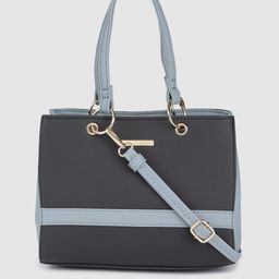Caprese Navy Blue Leather Structured Handheld Bag-32