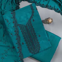 Koskii Ethnic Motifs Embroidered Sequinned Tissue Unstitched Dress Material-image-83