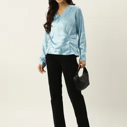 IX IMPRESSION Satin Wrap Top image 5