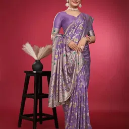 Moda Rapido Floral Woven Design Pure Silk Banarasi Saree-picture-29
