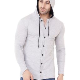 Blisstone Men Solid Hooded Long Sleeves Slim Fit T-shirt-image-93