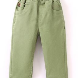 Little Kangaroo Full Length Trouser With Stretch Solid Colour - Pista Green-image-17