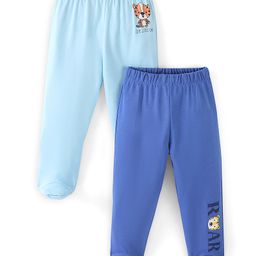 Doodle Poodle 100% Cotton Bootie Legging Tiger Print Pack Of 2 - Blue-image-3