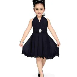 Aarika Sleeveless Solid  Party Wear Fit & Flared Dress - Black-picture-30