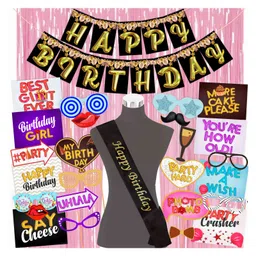 Wobbox Happy Birthday Props Birthday Banner & Sash Happy Birthday Decoration Items Multicolor -Pack Of 29-picture-41