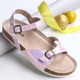 Pine Kids Sandals with Belt Closure - Silver-image-58