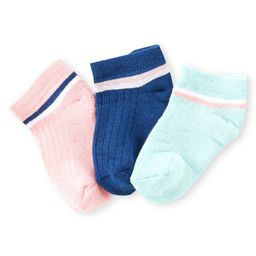 Honeyhap Premium Cotton Bamboo Spandex With Bio Finish Stripe Designed Socks Pack of 3 - Light Pink Navy Blue & Sky Blue-image-86