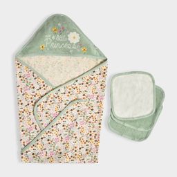 Mi Arcus Floral Printed Bath Towel & Wash Clothes - Aqua Green-image-71