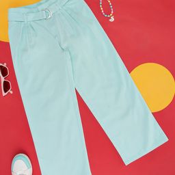 Pantaloons Junior Solid Flared Trousers - Blue-picture-44