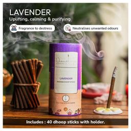 Nirmalaya 100 Percent Natural Lavender Dhoop Sticks for Pooja 40 Sticks -Pack of 2-image-23