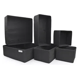JD FRESH 6 PCs Wardrobe Organizer for Clothes - Black-picture-37