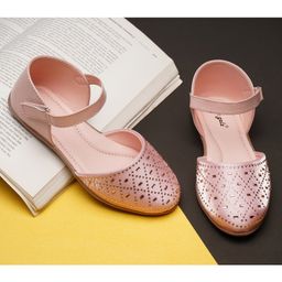 boyz n galz Stones Embellished Mary Jane Ballerinas With Velcro Closure - Pink-image-4