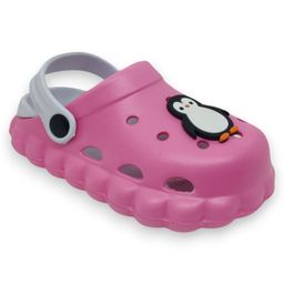 Lil Lollipop Penguin Applique Anti Slip Perforated Clogs - Pink-picture-17