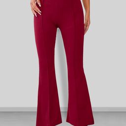 Dream Beauty Fashion Women Flared Easy Wash Pleated Trousers-picture-43