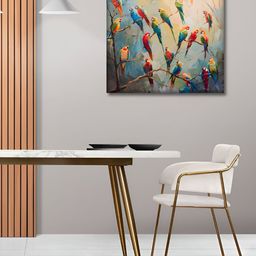 OLIVE TREE Cream-Coloured & Blue Canvas Floral and Botanical Wall Paintings-picture-43