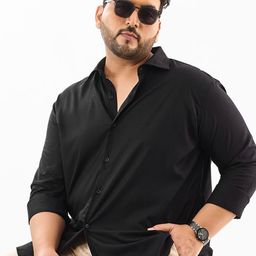 Snitch Men Plus Size Solid Spread Collar Casual Shirt-picture-30