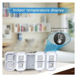 FunBlast Digital LED Light Clock Alarm Clock with USB Wire  White image 4