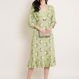 Moda Rapido Women Floral Print A-Line Midi Dress-picture-31