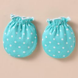 Ben Benny Interlock Knit Cap Mitten & Booties Set with Polka Dots Prints Aqua Blue - Diameter 10.5 cm image 5