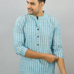 Anouk Rustic Men Striped Daily Cotton Straight Kurta-image-7