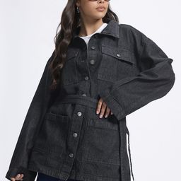 glitchez Inked & Iconic Longline DenimJacket Comes With a Belt-image-66