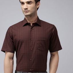 Van Heusen Custom Checked Pure Cotton Formal Shirt-image-66
