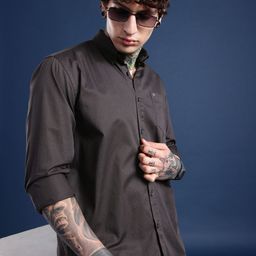 BS BLUE SQUAD Solid Slim Fit Twill Cotton Shirt-image-51