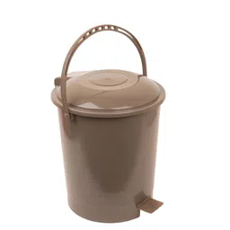 Kuber Industries Grey & Brown 3 Pieces Swinging Lid Wet & Dry Dustbin image 3