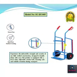 SUWAS TROLLEY STORE 400 kg Load Capacity Drum Handling Trolley SU-DT-005 image 4