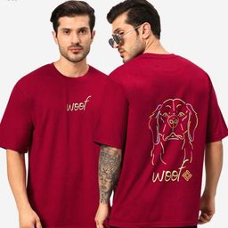 URBANICE Men Graphic Printed Round Neck Cotton Oversized T-shirt-image-47