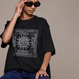 The Roadster Lifestyle Co. Printed Drop-Shoulder Oversized Pure Cotton T-shirt-picture-14