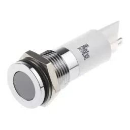 RS PRO White Panel Mount Indicator 24V DC, Mounting Hole Size 14 mm, Termination Type Solder Tab, IP Rating IP67, Model No 7038844-15