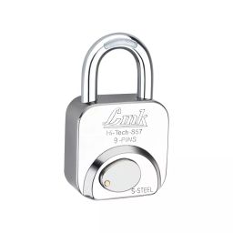 Link Hi-Tech 57 mm Stainless Steel Body Polished Finish with 3 Keys Each Padlock (Pack of 5 Pcs) image 1