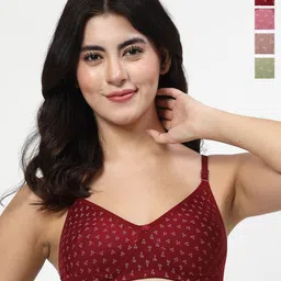 LILY Abstract Women Pack Of 4 Printed Non-Wired Full Coverage T-shirt Bra-41