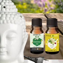 PEEPALCOMM 2-Pcs White Textured Buddha Aroma Oil Diffuser 10ml Each-13