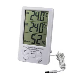 Acutek Thermometer with External Probe/Humidity Meter/Clock Combo -50 to 70°C/-58 to 158°F, TA-298-11