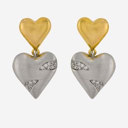 Kushal's Fashion Jewellery Gold-Plated Party Zircon Heart Shaped Drop Earrings-picture-32