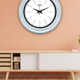 OLIVE TREE Blue & White Round Wooden Analogue Wall Clock-picture-10