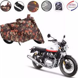 Auto Pearl Polyester Waterproof Two Wheeler Cover for Royal Enfield Interceptor 650,(Jungle Print)-4