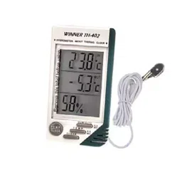 Acutek Thermometer with External Probe/Humidity Meter/Clock Combo -50 to 70°C/-58 to 158°F, TH-402-27