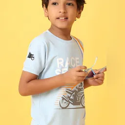 V-Mart Boys Biker Printed Round Neck Cotton T-Shirt-picture-48