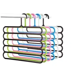 Nirgun Empex Life Ideas Plastic 6 Pcs, 5 Layer Hangers For Clothes Pack of 5 (Multicolor)-11