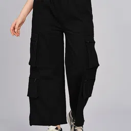 ADDYVERO Women Classic Loose Fit High-Rise Wrinkle Free Cotton Cargos-picture-12