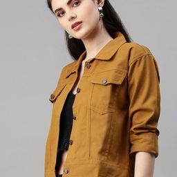 Kaali Peeli Women Crop Outdoor Denim Jacket-picture-28