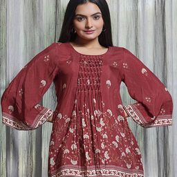 SUKRUTI DESIGN Boat Neck Printed Tunic-image-22