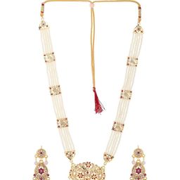 Rhosyn Gold-Plated Stone Studded & Beaded Jewellery Set-picture-29